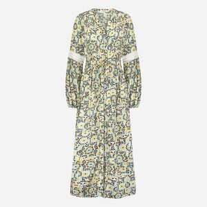 Lemlem Floral Midi Dress - Blue and Yellow